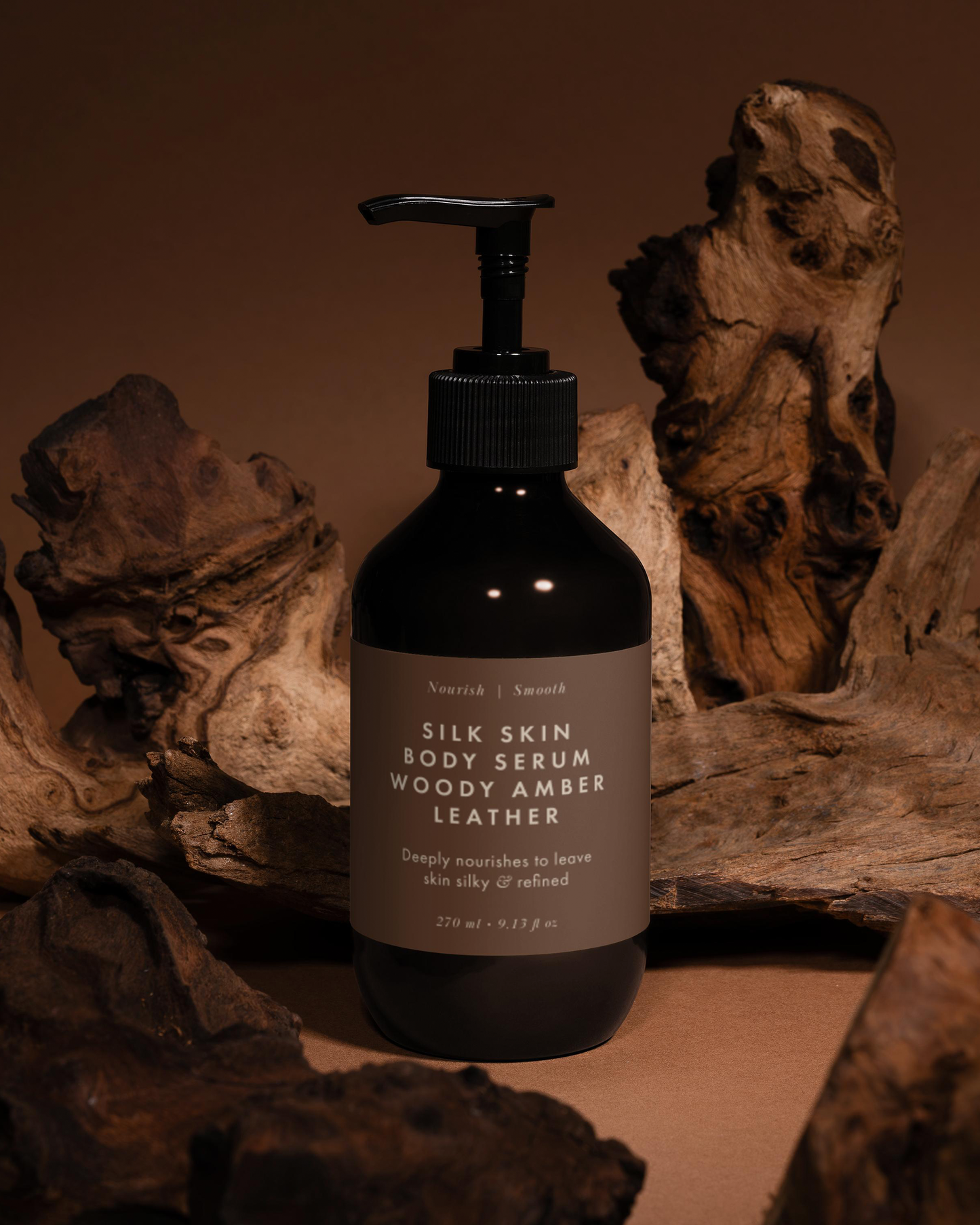 Silk Skin Body Serum, Woody Amber & Leather
