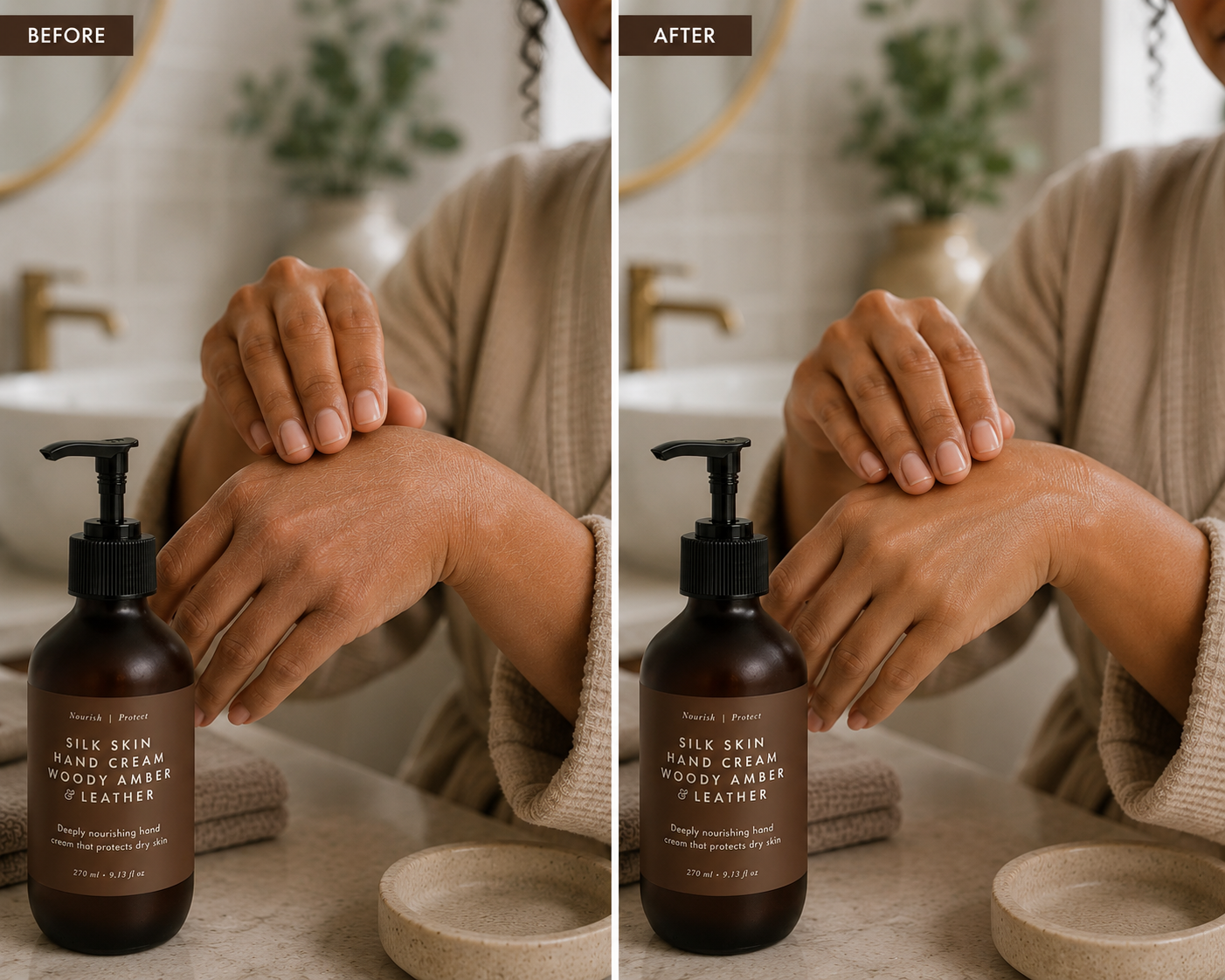 Silk Skin Hand Cream, Woody Amber & Leather
