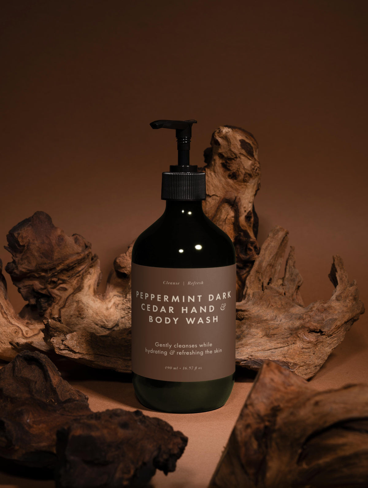 Hand & Body Wash, Peppermint & Dark Cedar