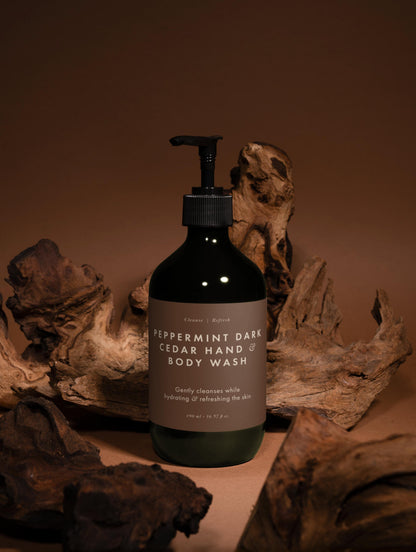 Hand & Body Wash, Peppermint & Dark Cedar