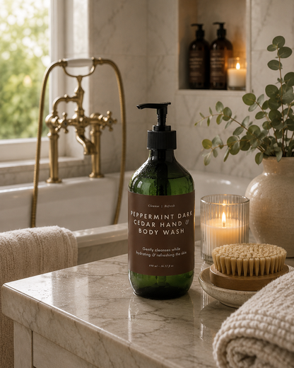 Hand & Body Wash, Peppermint & Dark Cedar