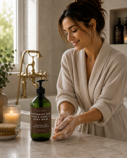 Hand & Body Wash, Peppermint & Dark Cedar