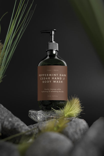 Hand & Body Wash, Peppermint & Dark Cedar