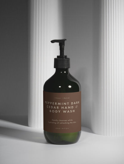 Hand & Body Wash, Peppermint & Dark Cedar